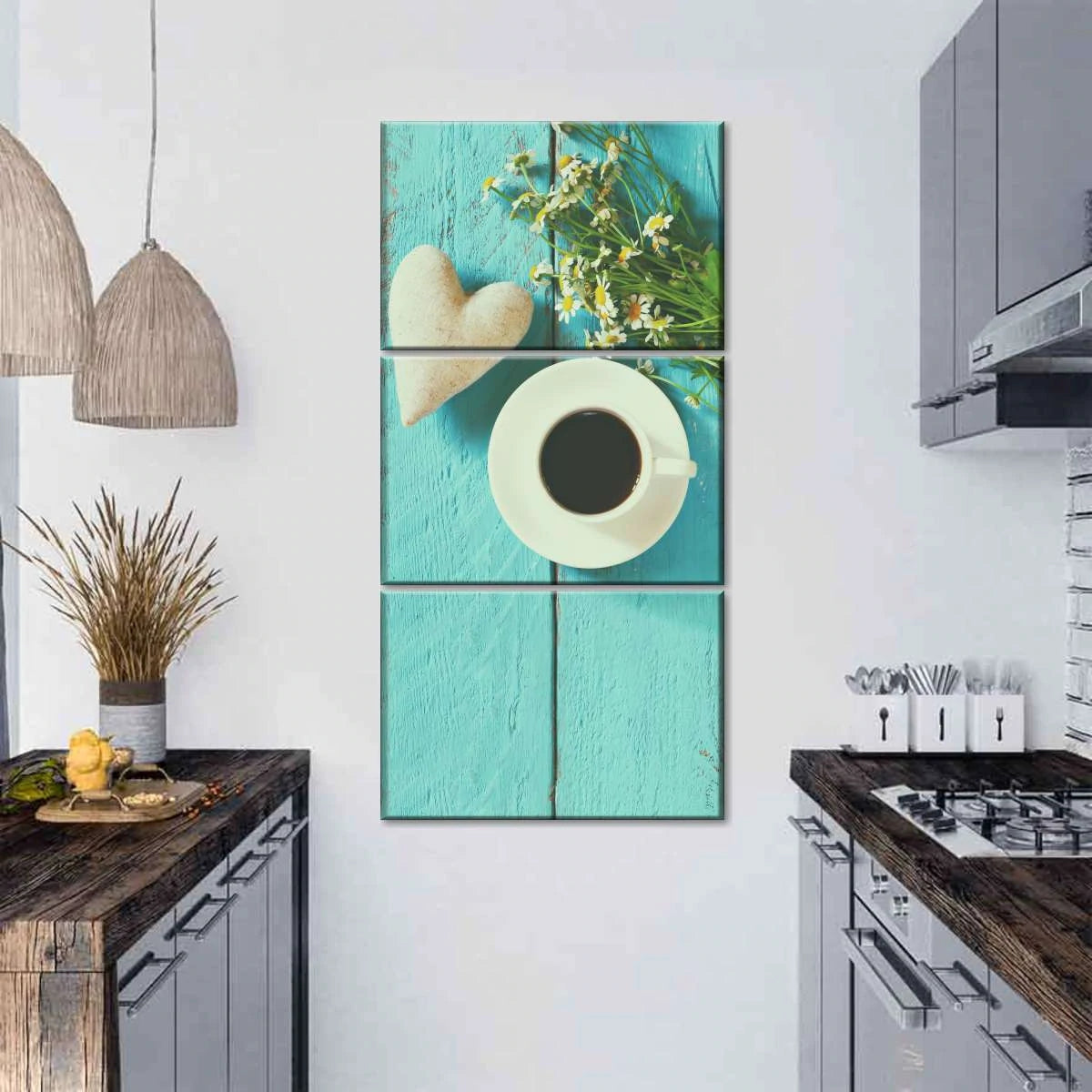 Turquoise and White Kitchen Design - Foyr