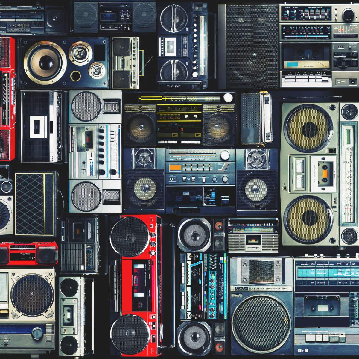 80s boombox drawing