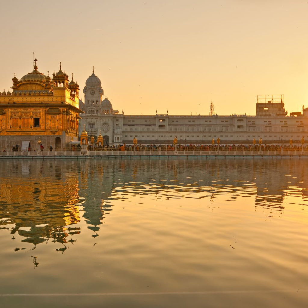 Sikh Digital Art Golden Temple Morning Golden Sky Sikh Wall