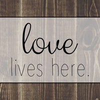 Love Lives Here Print Pink and Red Print Wedding Gift Wall 