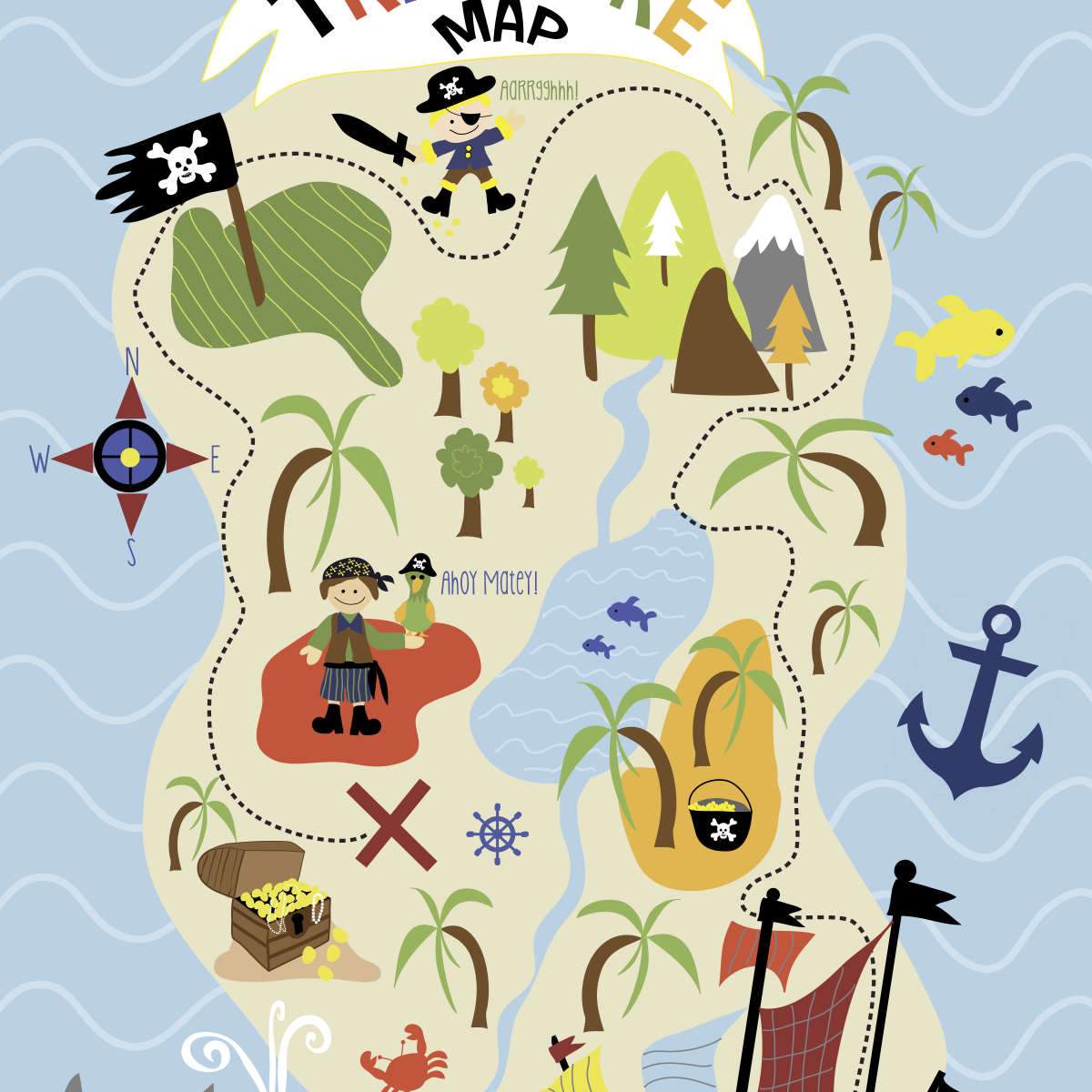 kids pirate map