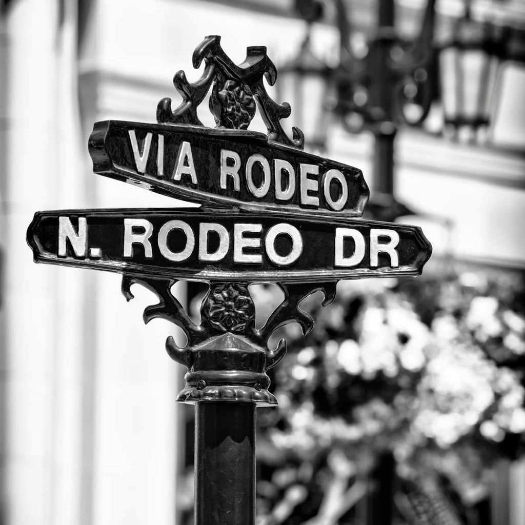 Rodeo Drive Via Rodeo Beverly Hills California Street Sign Photo Black Wood Framed Art Poster 20x14 Latitude Run