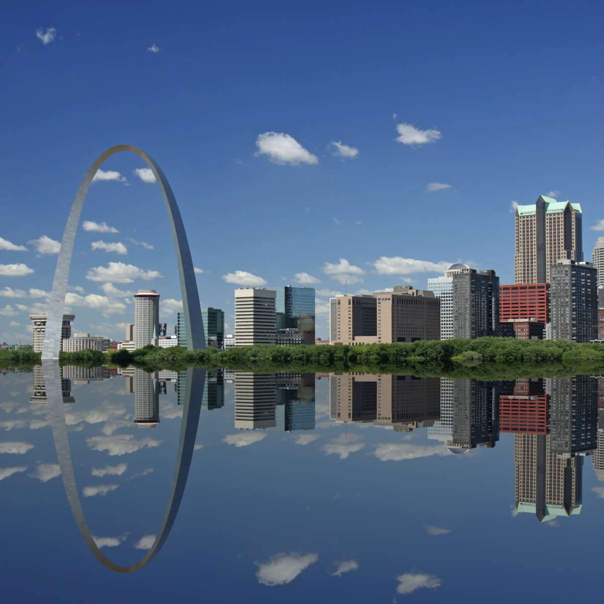 St Louis Wall Art of Gateway Arch Downtown Skyline at Night 