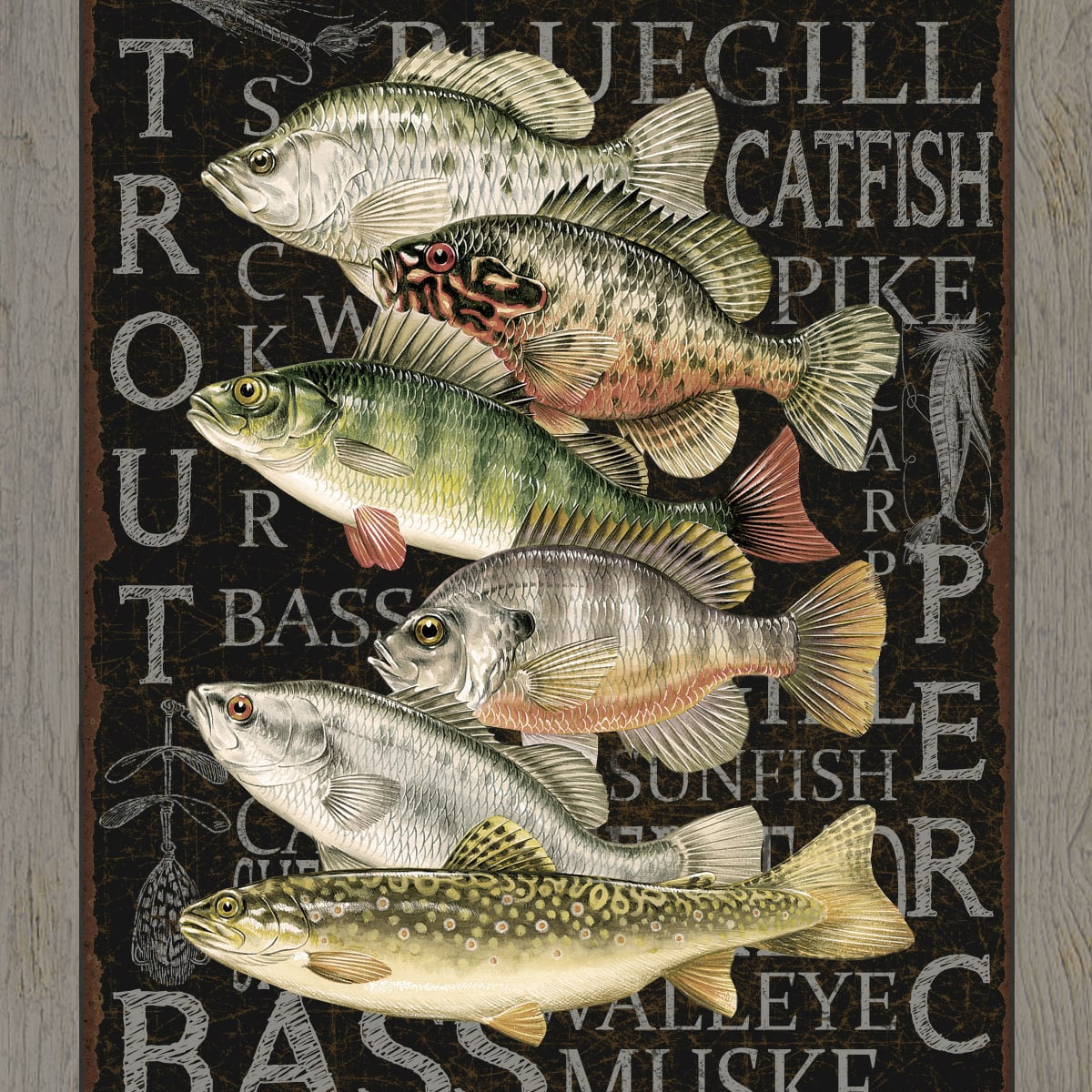 Wall Art Print Fishing vintage colorful poster